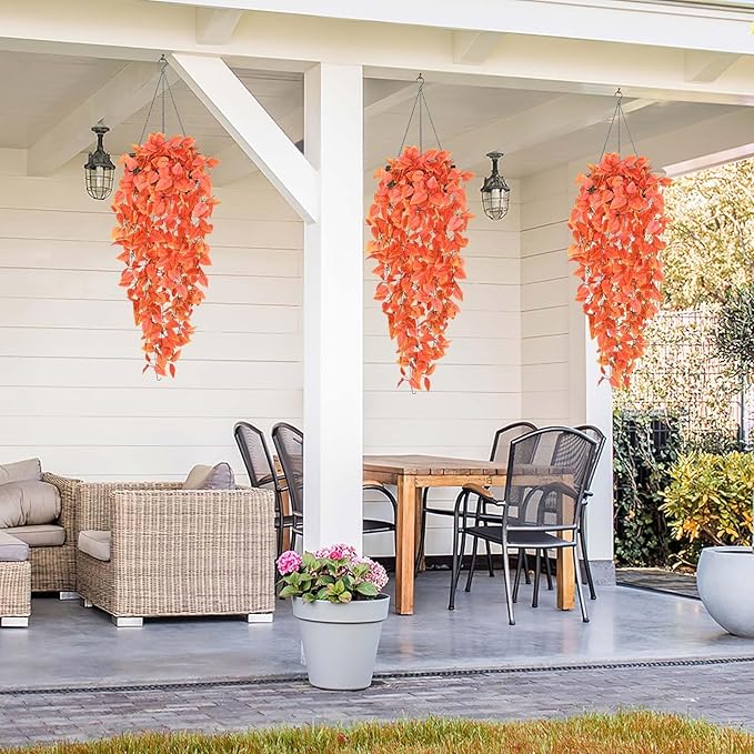 BLEUM CADE Fake Hanging Plants, Faux Orange Vines Hanging Plant - Image 5