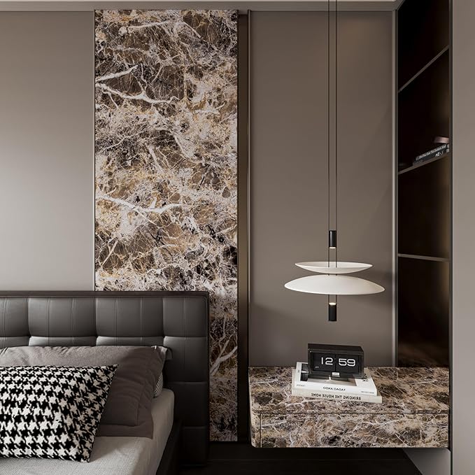 BAYYA Brown Marble Contact Paper Peel and Stick Wallpaper - Image 7