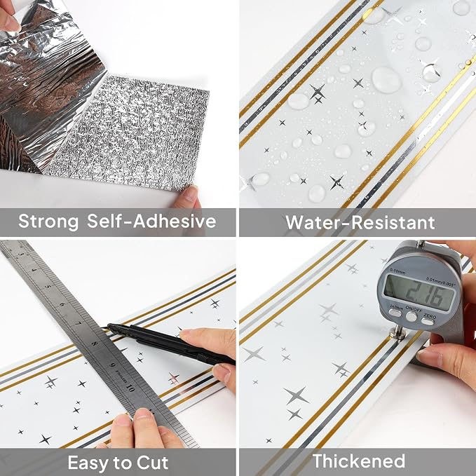 Peel and Stick Baseboard Trim, 3.93" x 196.8" Mirror Border, Self-Adhesive - Image 6