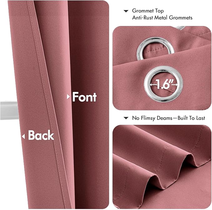 MIULEE Blackout Curtains for Bedroom Living Room 2 Panels, Thermal Insulated - Image 4