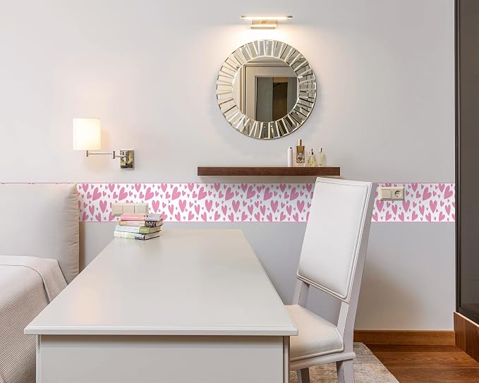 FLFK Pink Heart Wallpaper Border - Image 6