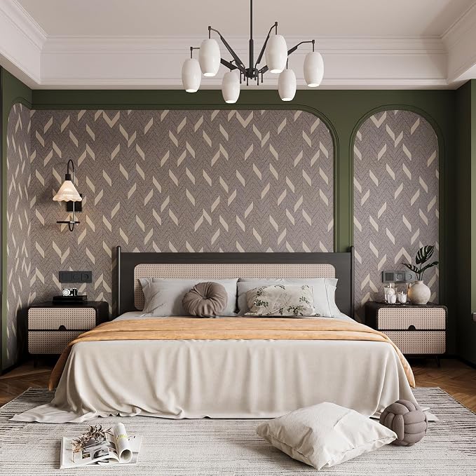 BOMENG Herringbone Peel & Stick Wallpaper - Image 4