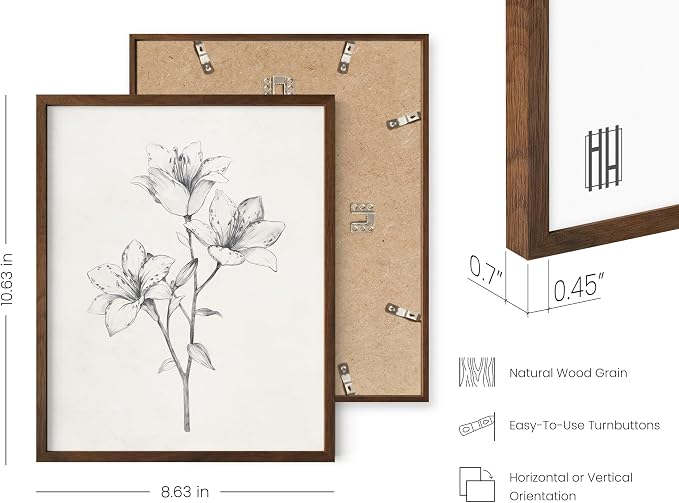 HAUS AND HUES Grey Floral Wall Art - Image 3