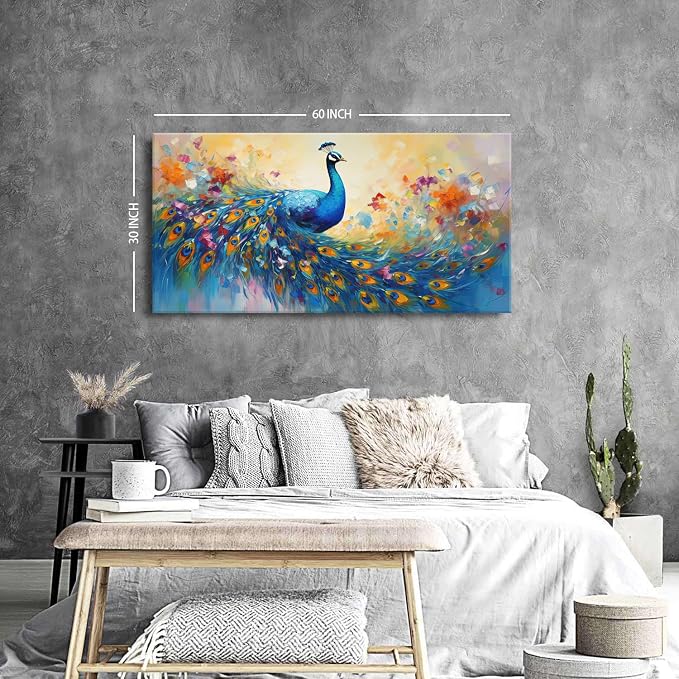 Abstract Peacock Wall Art Colorful Peacock Pictures Wall Decor Abstract Bird - Image 3