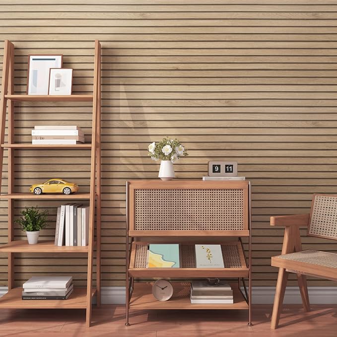 Wood Slat Wallpaper Peel and Stick Thick Brown Slat Wood Panels - Image 4