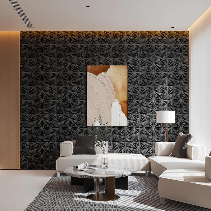 STICKGOO Black 3D Wall Panels for Interior Wall Decor, 33 Pack - Image 5
