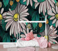 XMPMBM-Sunflower Cartoon Plant Floral Fabric Wallpaper Leaf Botanical Living by XMPMBM-Wallpaperthatwontpeeloff