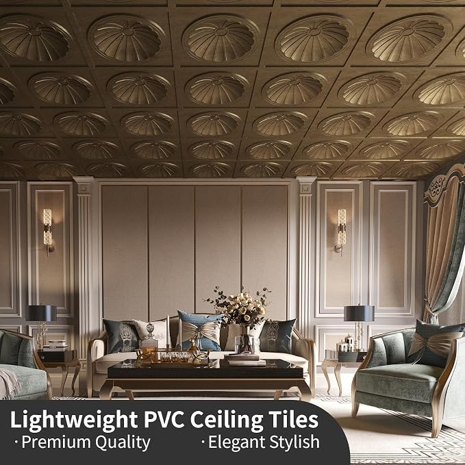 Art3dwallpanels Ceiling Tiles 12 Pack Drop Ceiling Tiles, 24 x 24 Inch High - Image 4
