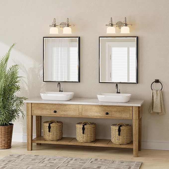Black Framed Mirror for Bathroom, 30x36 Inch Black Rectangle Beveled Bathroom - Image 7