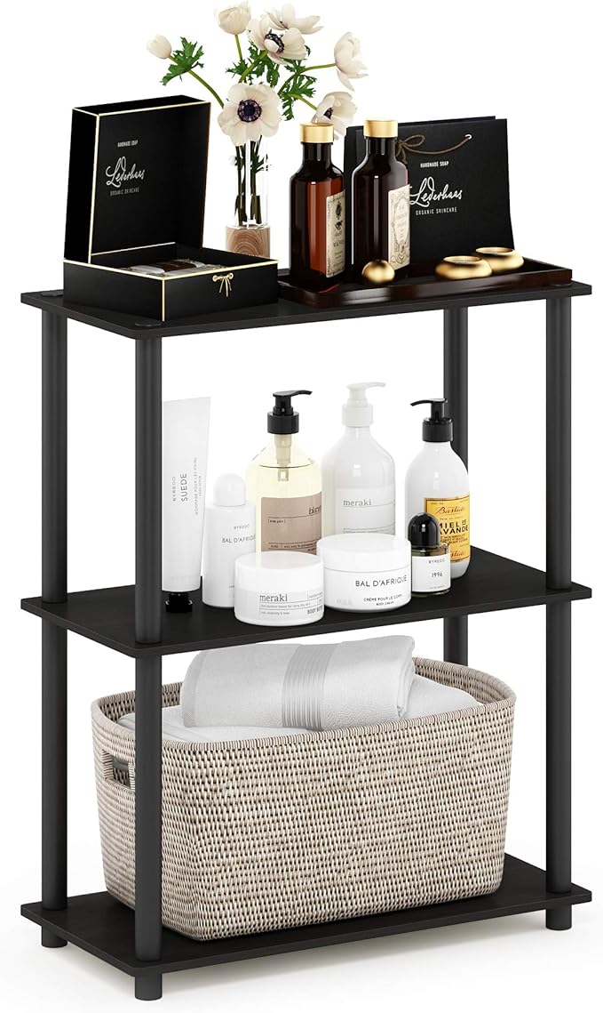 Furinno TURN-N-TUBE Storage Shelves, 3-Tier Book Shelf, Corner Shelf, Toolless by Furinno-FitsYourSpaceFitsYourBudget