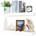 Floating Shelves 2 inch Thick for Wall Set of 2, 24 inch High-End Solid Wood by xwne
