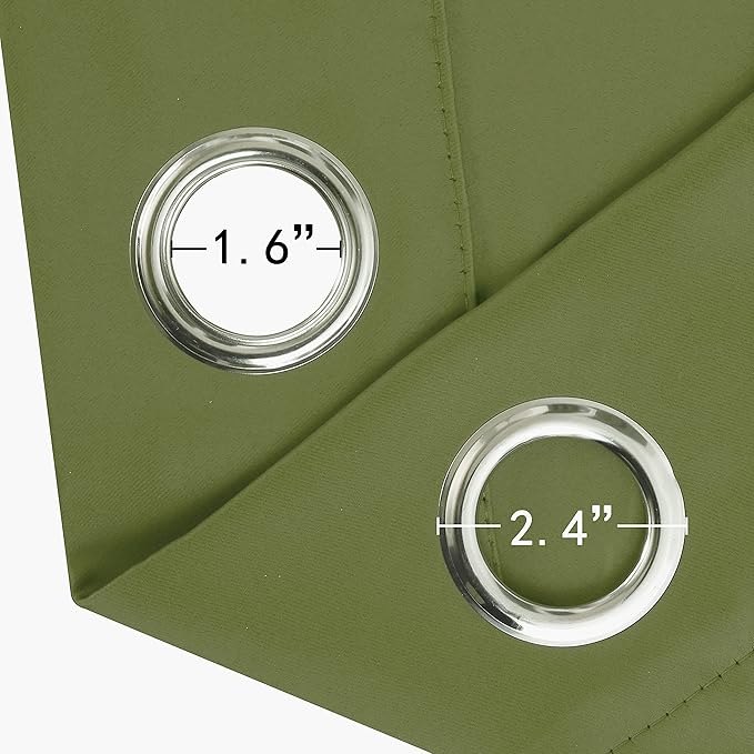LEMOMO Olive Green Blackout Curtains 42 x 63 Inch Length/Set of 2 Curtain - Image 6