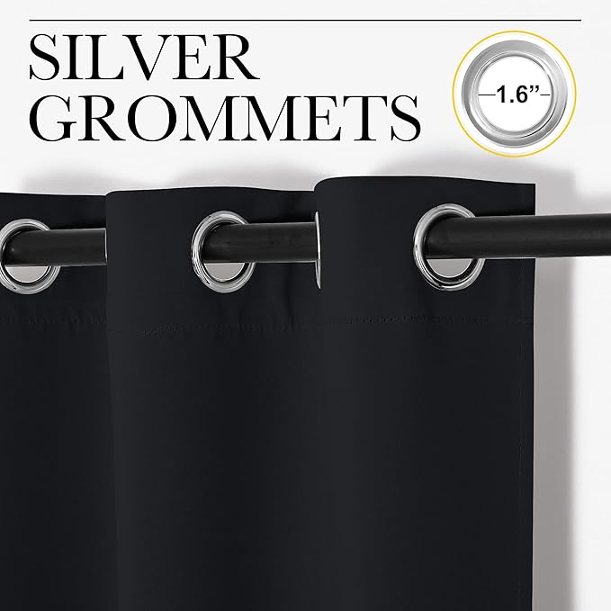 NICETOWN Patio Blackout Long Curtain Shades, 2 Panels, 55 inches x 120 inches - Image 3