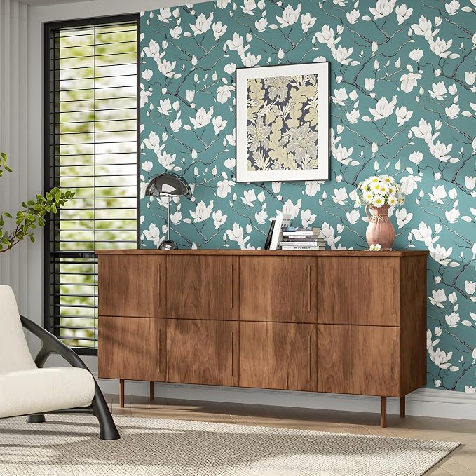 Laatse Blue and White Wallpaper Peel and Stick Vintage Floral Contact Paper - Image 5