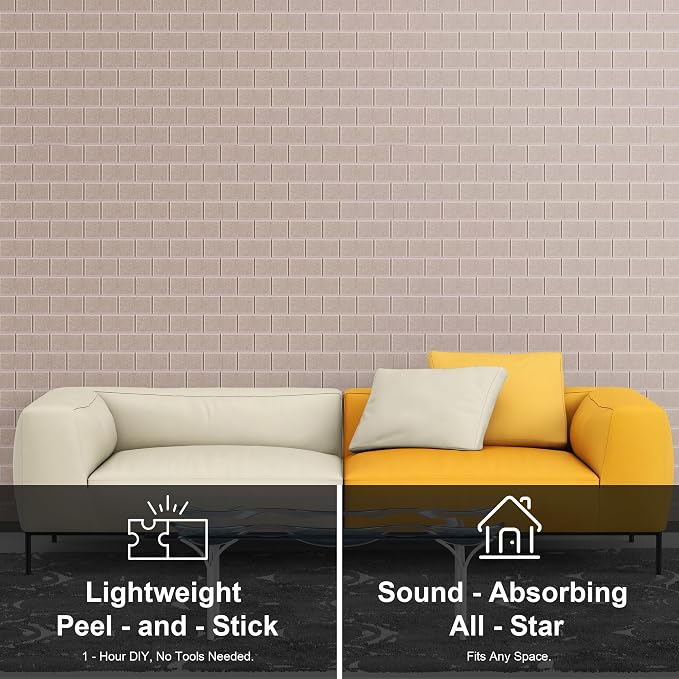 WoveN SounD Brick Acoustic Wall Panels Seamless Visual, High Density, Sound - Image 7