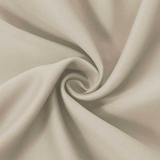LEMOMO Light Beige Blackout Curtains 40 x 63 Inch Length/Set of 2 Curtain - Image 5