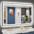 57x36 Black Framed LED Bathroom Mirror by Awandee