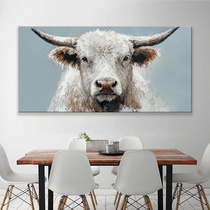 Highland Cow Wall Art For Living Room Large Size Animal Canvas Art Wall Decor - Image 5