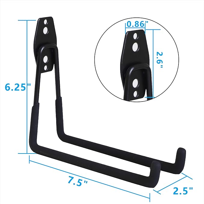 Garage Hooks, 4 Pack Wall Mount Storage Hanger - Image 3