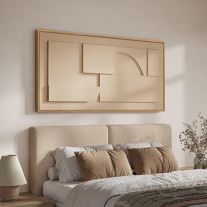 Large Framed 3D Neutral Abstract Wall Art - Image 4