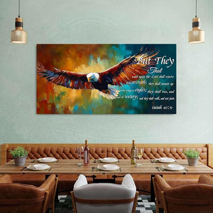 Christian Eagle Wall Art Isaiah 40 31 Poster Bible Verse Wall Decor - Image 4
