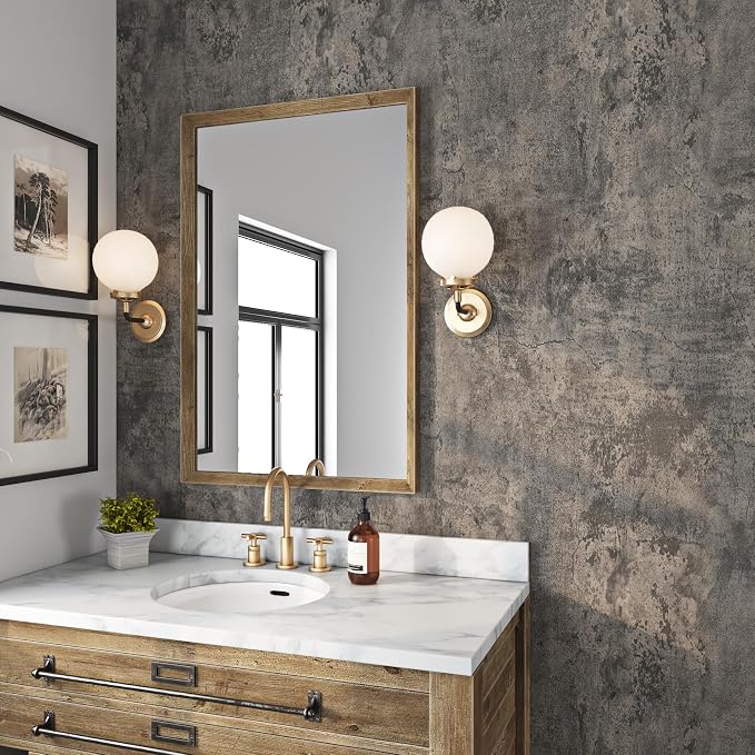 Livelynine Moody Concrete Wallpaper Peel and Stick Industrial Modern Brown - Image 2