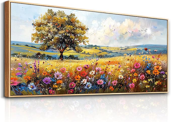 hyidecorart Large Framed Wall Art, Spring Landscape Wall Art, Nature Tree by hyidecorart