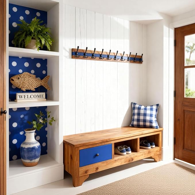 SKOLOO Rustic Wall Mounted Coat Rack - Image 2