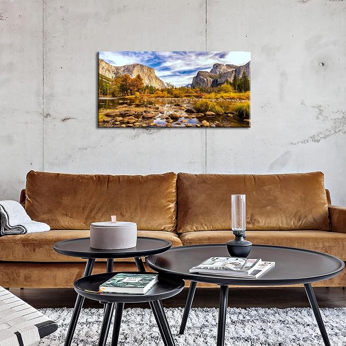 Yosemite Valley Mountain Wall Art Panorama of National Park Canvas Prints - Image 2