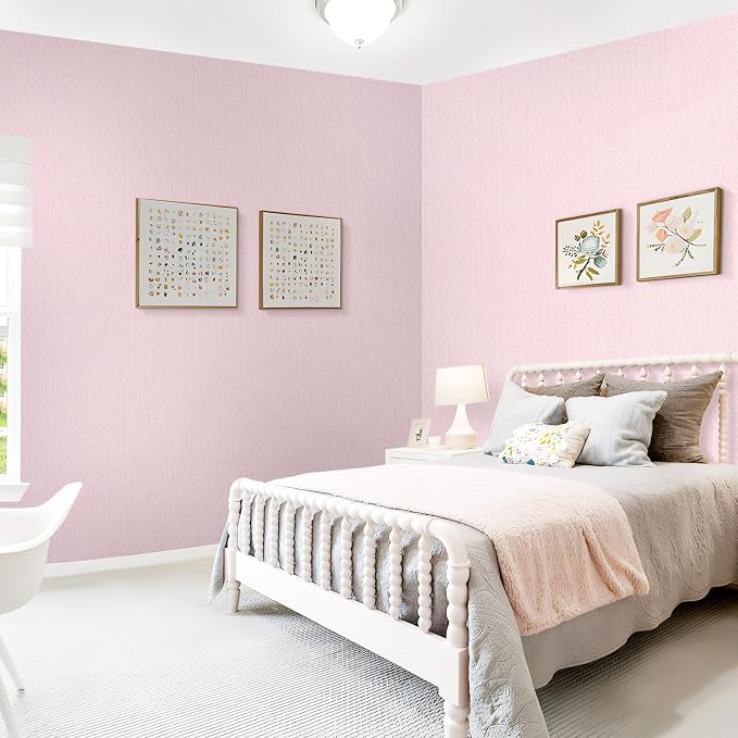 Vintage Pink Wall Paper Peel and Stick Textured Wallpaper Renter Friendly - Image 8