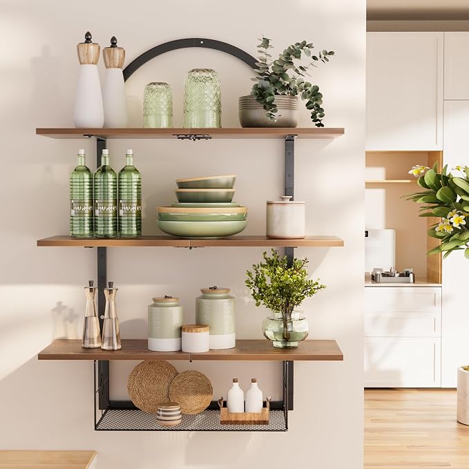 XLHOMO Floating Shelf for Wall- 31.5"x 24" 3+1 Tier Floating Shelves - Image 4