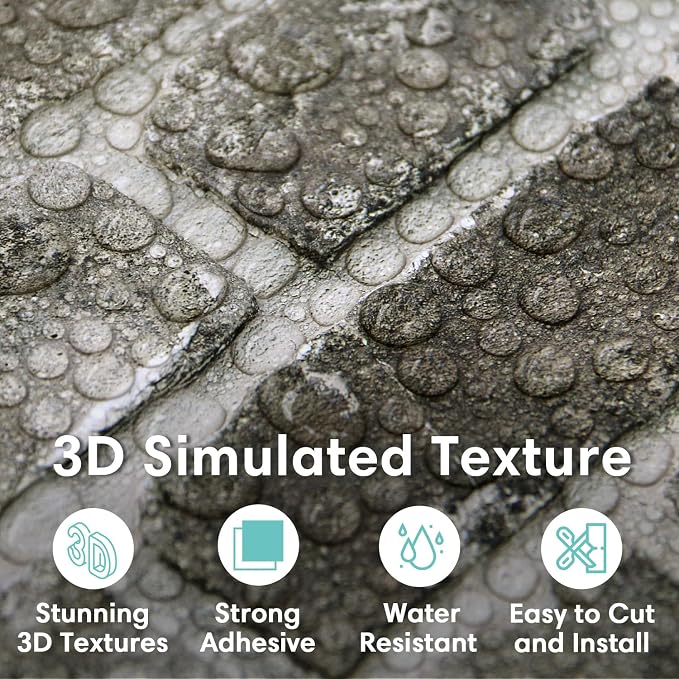 Commomy 3D Peel and Stick Brick, Ultralight Thin PVC Faux Brick Wall Panels - Image 2