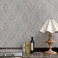 Toduso Peel and Stick Wallpaper Vintage Wall Paper Boho Contact Paper Blue by Toduso