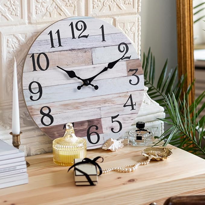 KECYET Wall Clock Battery Operated 10 Inch Silent Non-Ticking Coastal Country - Image 3