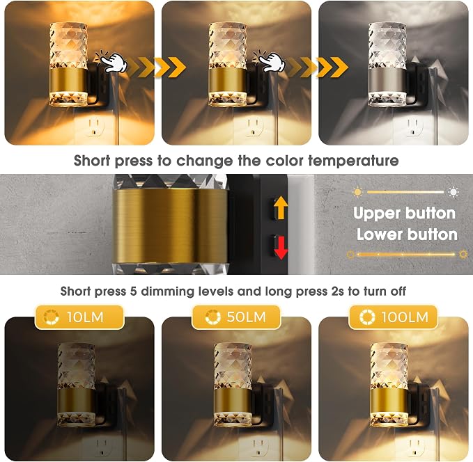 L LOHAS LED Night Light, Modern Night Lights Plug into Wall, 2 Pack - Image 4