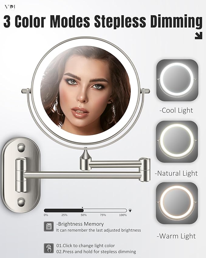 Wall Mounted Makeup Mirror - Image 3