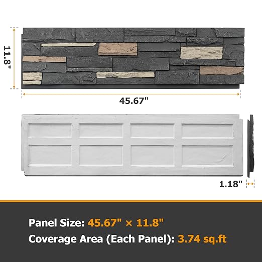 ROOMTEC 1-Pack Faux Stone Wall Covering Panels - Image 2
