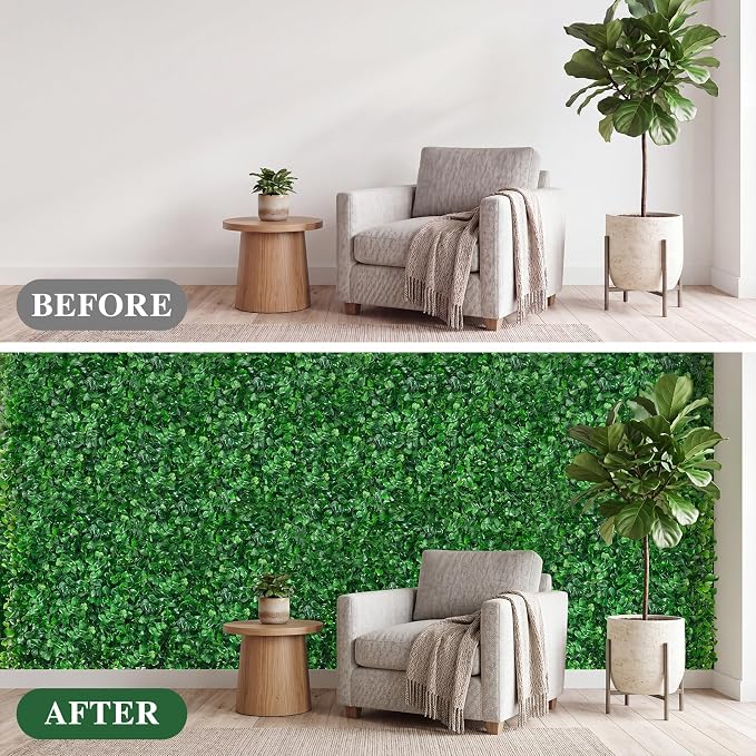 CEWOR 10"x10" Artificial Grass Wall Panels, UV Resistant & Anti-Fade Greenery - Image 6