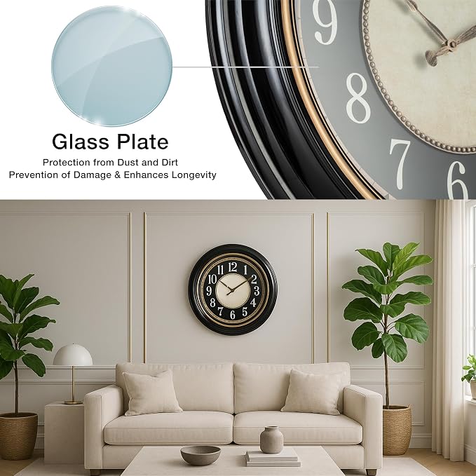 Pacific Bay Norden Huge Decorative Light-Weight 23-inch Wall Clock Silent - Image 4