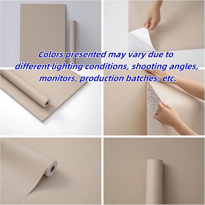 Haimin Fabric Wallpaper Textured Contact Paper Peel and Stick Faux Linen Wall - Image 3