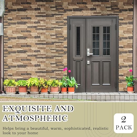 4 Pack Faux Stone Panels Interior 45.6''l x 11.8''h x 0.98''d Faux Siding - Image 7