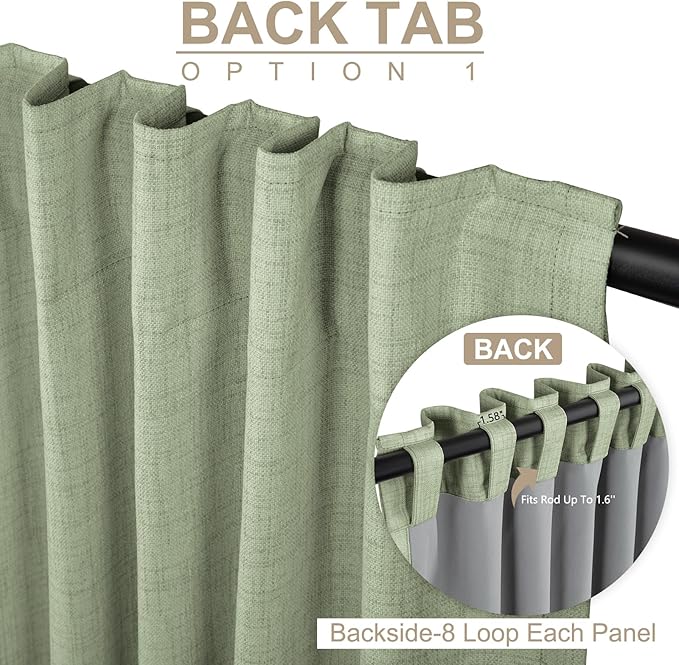 100% Blackout Shield Linen Blackout Curtains - Image 3