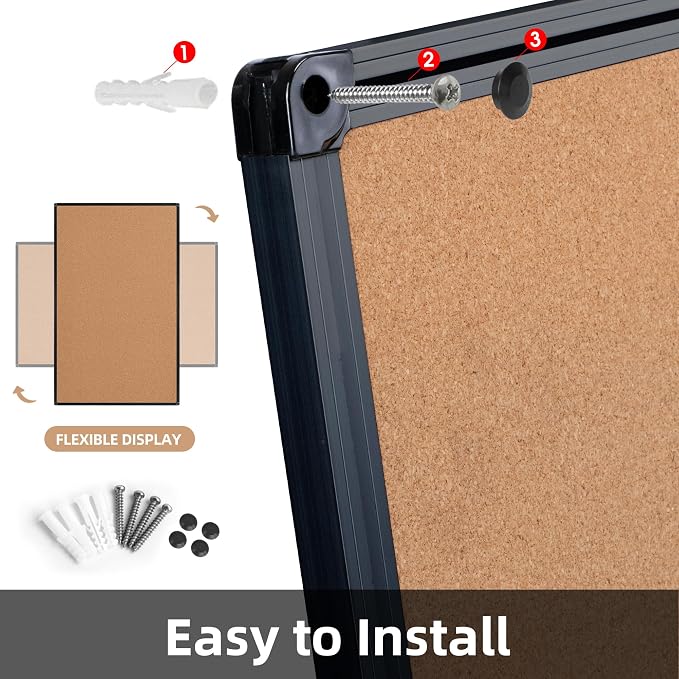 Extra Large Cork Bulletin Board 60" X 48", Wall Mounted Notice Pin Board - Image 7