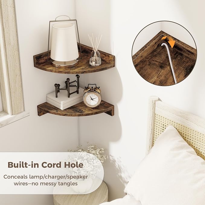Corner Shelves 3-Pack for Bathroom & Kitchen, Space-Saving Floating Corner Wall - Image 3