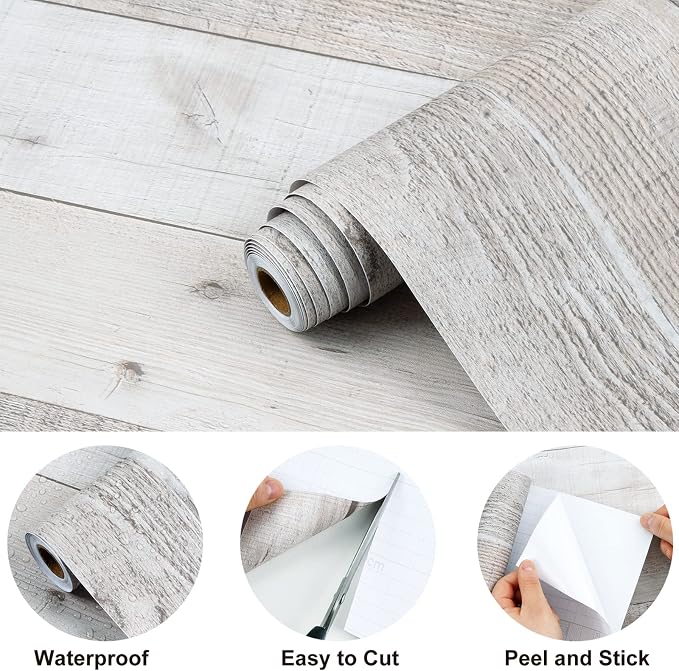 Wenmer Grey Wood Shiplap Peel and Stick Wallpaper - Image 7