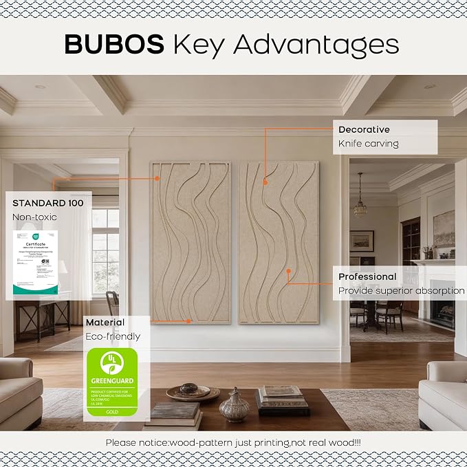 BUBOS 4 Pack Large Acoustic Panels, Total-Size 47.2 x 23.6 Inches Soundproof - Image 3