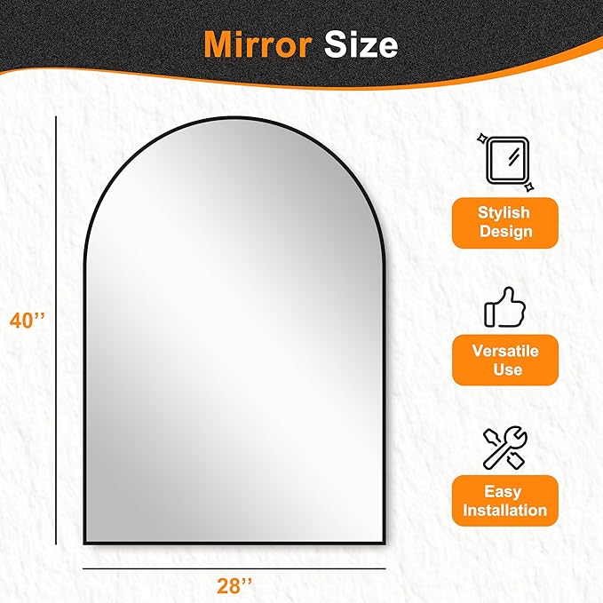 Delma Arched Bathroom Mirror, Living Room and Entryway - Image 5
