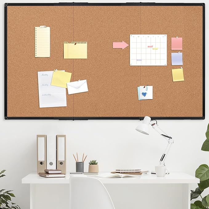 Extra Large Cork Bulletin Board 96" X 48", Foldable Notice Pin Board - Image 8
