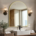 Vanity Bathroom Mirror for Wall, Arched Metal Frame for Bedroom, Living Room by LawadaMirror