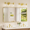 TETOTE 55 x 30 Inch Bathroom Mirror, Brushed Gold Metal Framed Wall Mounted by TETOTE